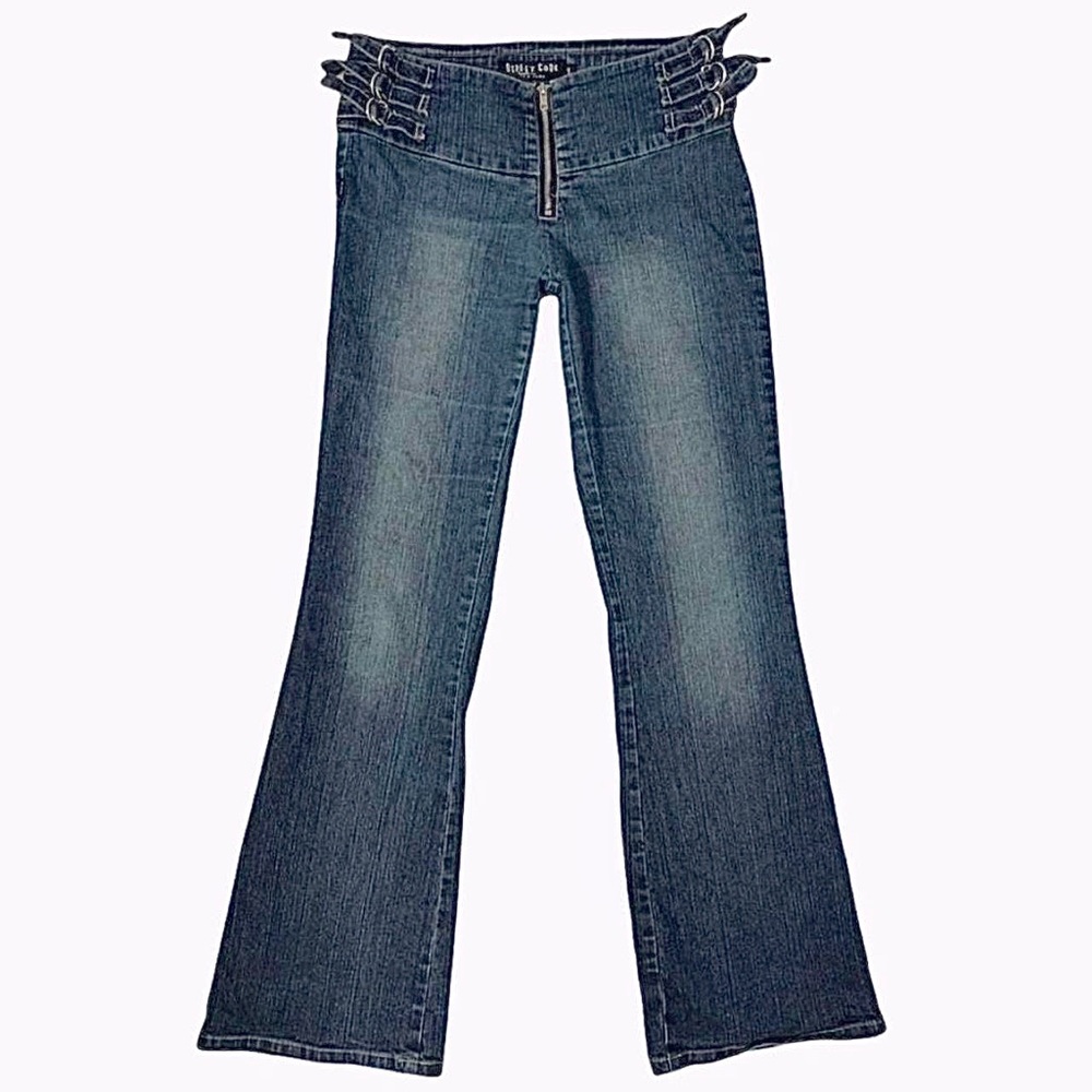 Y2K Grunge Thirteen Jeans denim buckle embellishments on hips & pocketless back